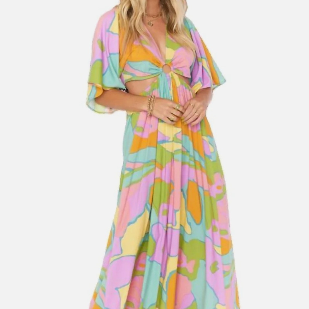 Show me your Mumu Dana dress in summer sorbet